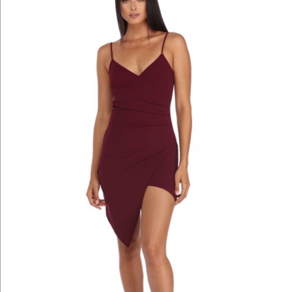 burgundy windsor wrap dress
